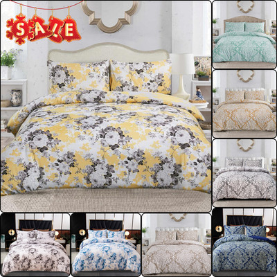 100 % reiche Baumwolle Bedruckt Bettbezug Set Steppdecke Bettwäsche Sets Double King Size