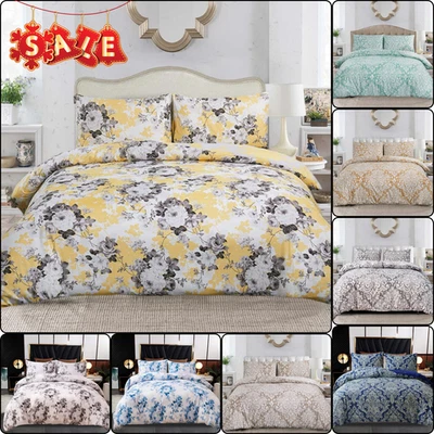 ONLINE BEDDING STORE 100% EGYPTIAN COTTON PRINTED DUVET COVER SET QUILT BEDDING SETS DOUBLE KING SIZE