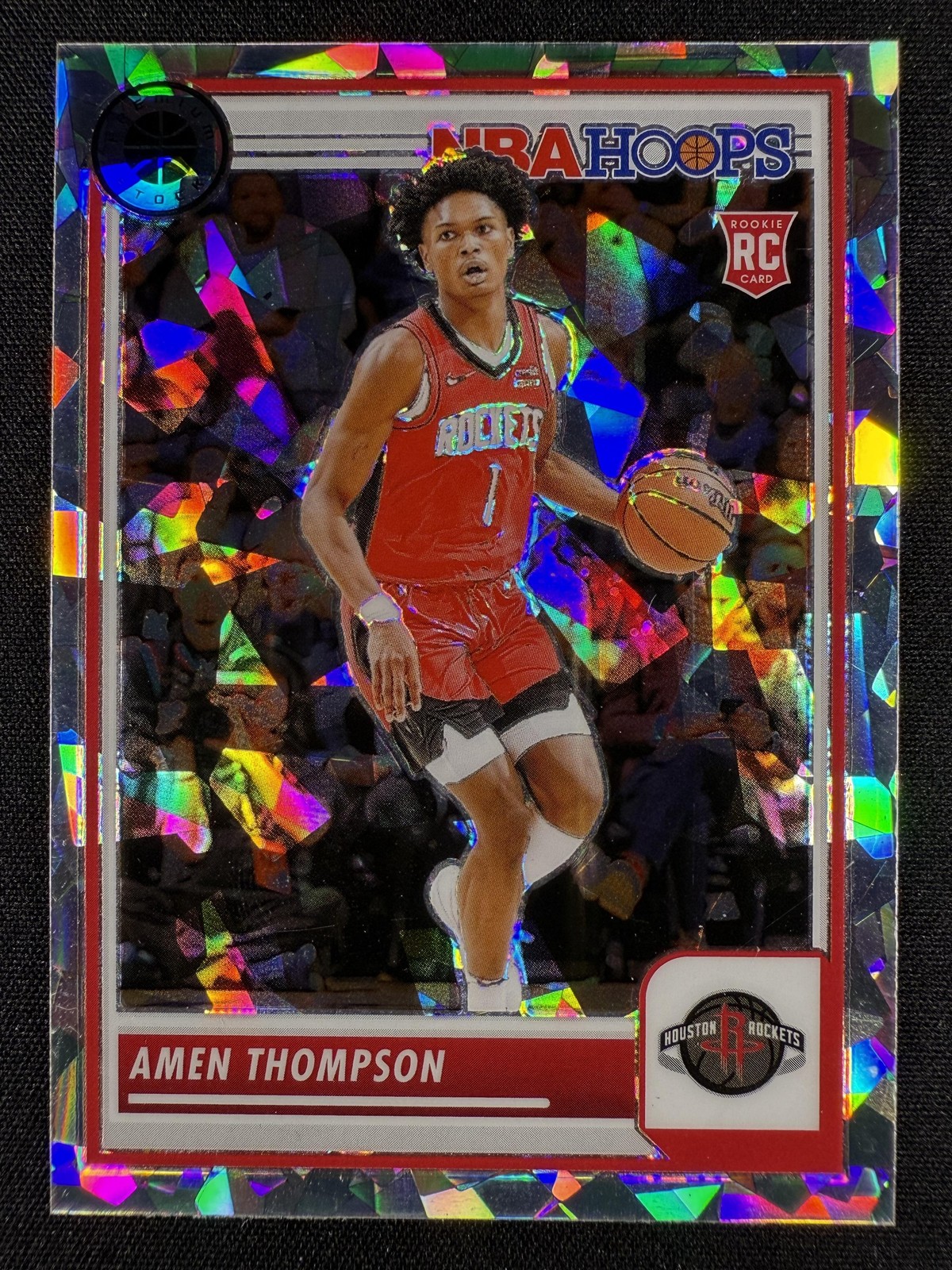 2023-24 Hoops Premium Stock #86 Amen Thompson Silver Ice Rookie Prizm