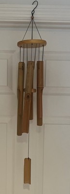Bamboo Wind Chimes Natural Wood Garden Decor Amazing Grace