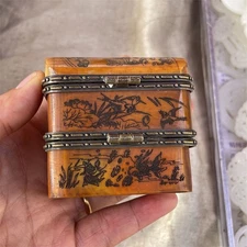 Vintage Painted Jewelry Box Antique Chinese Lacquer Box Decorative Storage Case