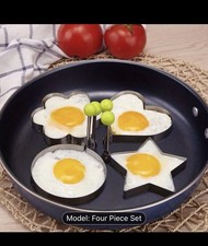 Stainless Steel Fried Egg Pancake Ring Mold 4 Piece UK