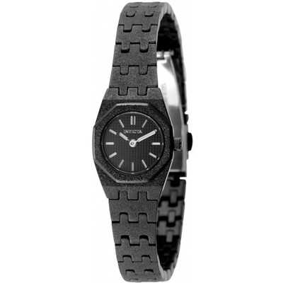 Invicta Women's Watch Mini Angel Glitter Quartz Black Dial Steel Bracelet 49873