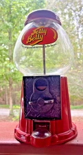 Jelly Belly Mini Candy Bean Machine Dispenser Bank Die-Cast Metal Glass Globe
