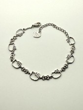 2007 Sanrio Hello Kitty Silver Tone Bracelet With Original Box And Velvet Pouch