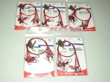 30 RED EAGLE CLAW 12" WIRE LEADERS 6 TO A PACKAGE 30 LB TEST 5 PACKAGES