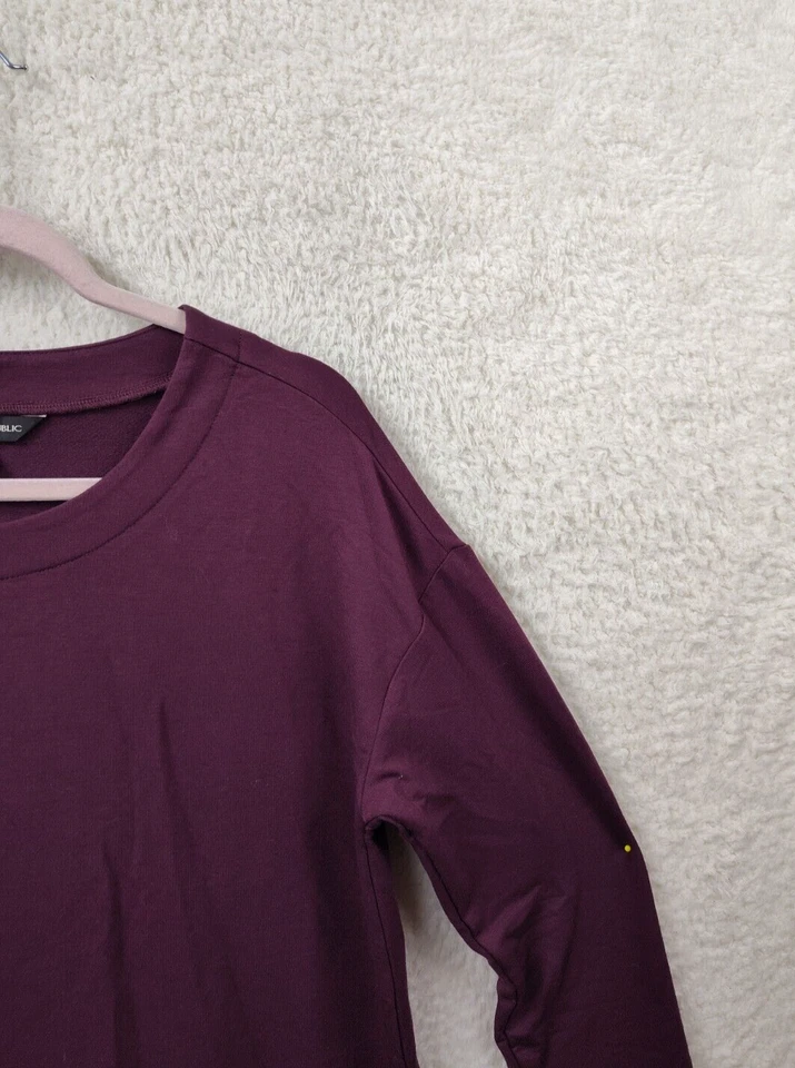 Sudadera Pullover Banana Republic Mujer Mediana Púrpura Mezcla Rayón Manga Larga Foto 3 de 4