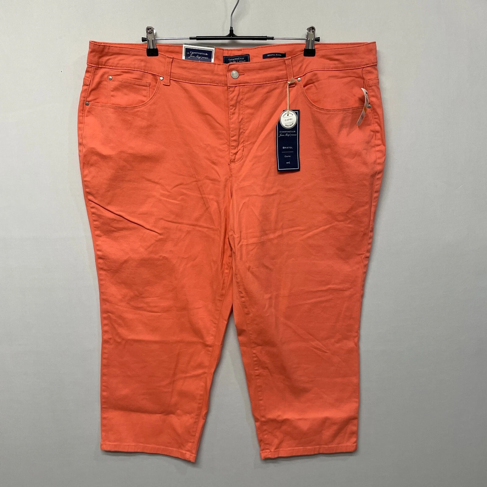 NWT Charter Club Women Bristol Capri Pants Size 24W Cotton Blend M228 -30