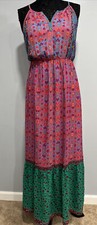Dalia Sundress Boho Festival Print Size 6,8 Long Tiered