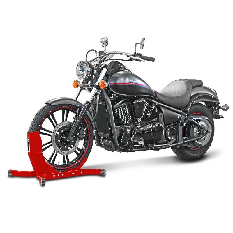 Ｚ&Ｚ Motorcycle Front Wheel Chock Set red with ratchet straps