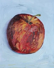 Still life Apple #2  Oil on Canvas Panel Plein Air 10" x 8" John Kilduff