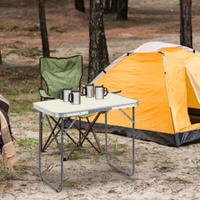 MOTOOS 2.3ft Silver Outdoor Folding Table Aluminium