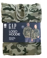 Gap Logo Hoodie Unisex Size S Green Camouflage Soft Fleece Embroidered Logo NWT