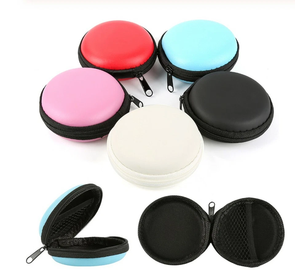 Mini Portable Earphone Bag Coin Purse Headphone Case Hard Cable Storage Box - Image 2 of 4