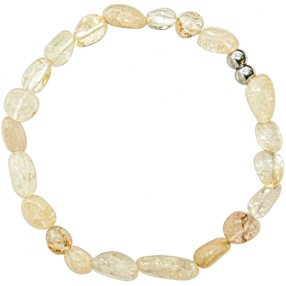Bracelet citrine en perles roulées de 5-8 mm sélectionnées pour la haute joaillerie naturelle