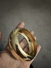 Big Gold Bracelet Bangle Wide Chunky Gold Cuff  Metal Costume Statement