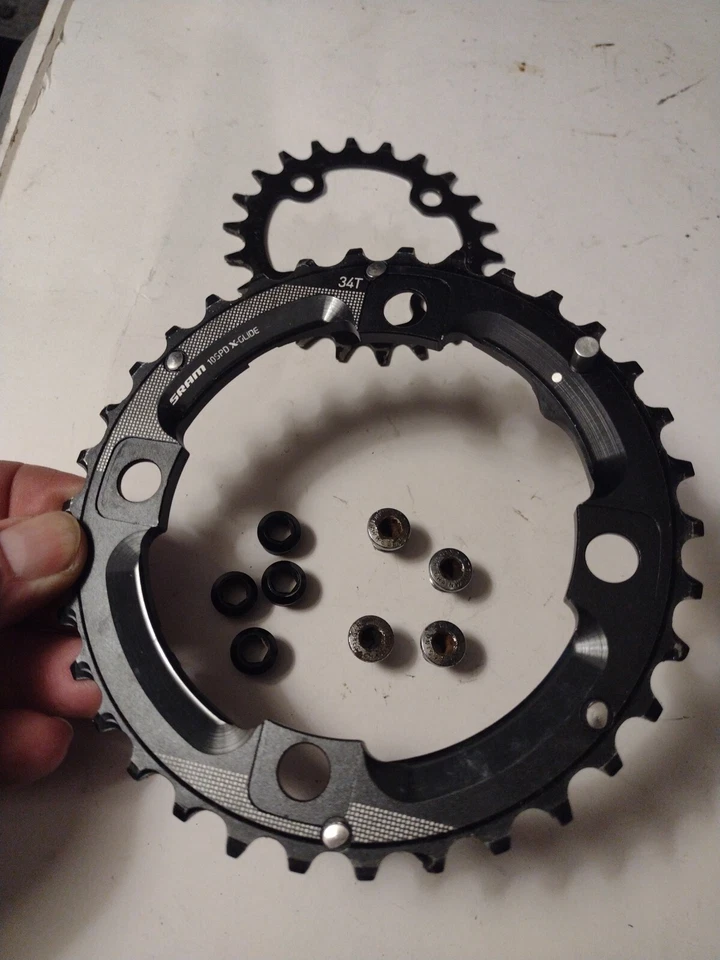 SRAM 10 Speed X-glide 34/22 Tooth Chainrings 104/49 BCD - Image 4 of 4