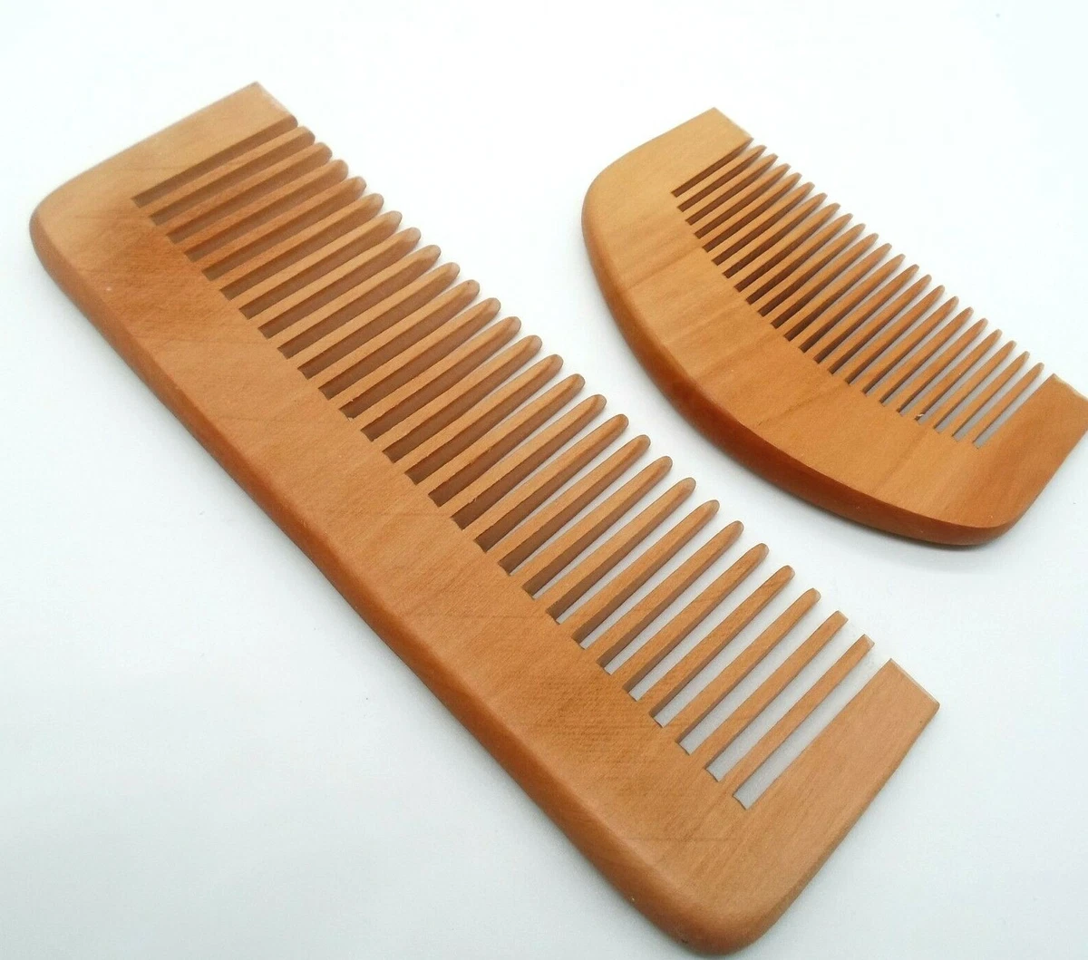 Wooden Beard Comb Coarse Fine Teeth Moustache Beard Grooming Large Small