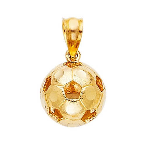 14K Yellow Gold Soccer Ball Pendant | eBay