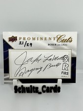 Jake “RAGING BULL” LaMotta AUTO 2009 UPPER DECK PROMINENT CUTS #21/29 RARE SET
