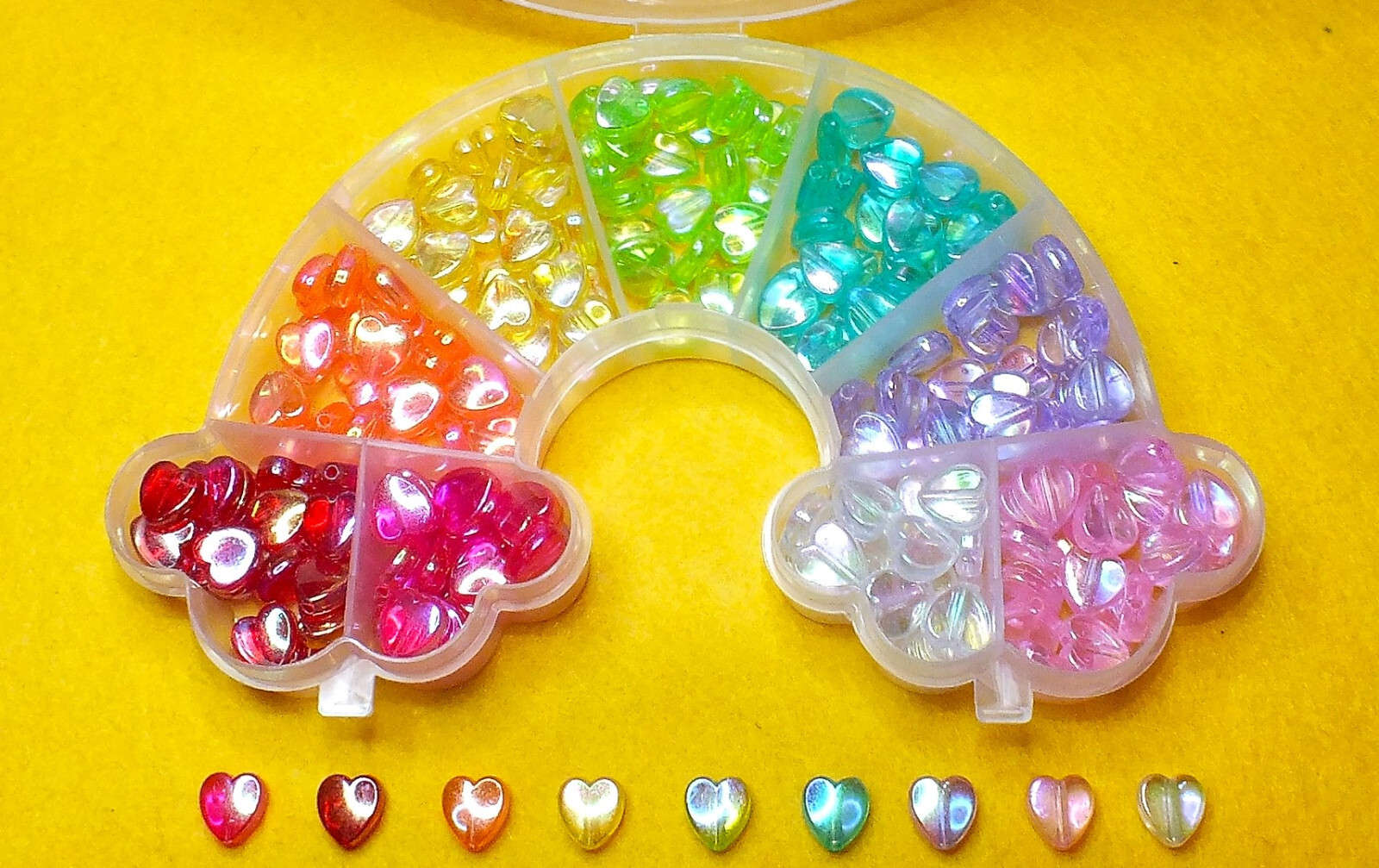 Craft box Rainbow Hearts valentines love mix, DIY beading jewellery