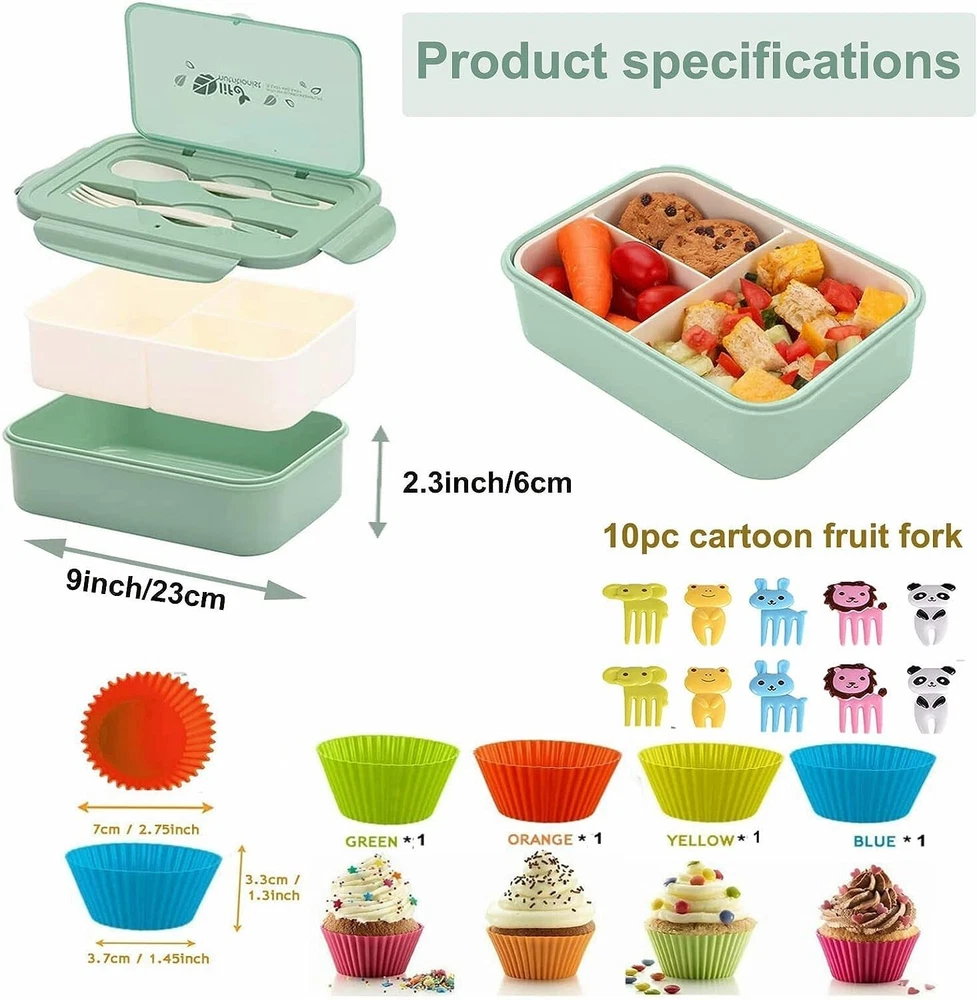 Bento Lunch Box for Adults, Bento Box Adult Lunch Box, Leak-Proof Bento Box, NEW