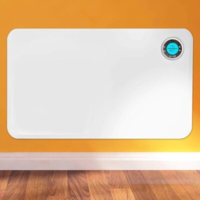1500W Elektrische Glas Flächenheizung Heizkörper 24/7 Touch Timer Thermostat Wand