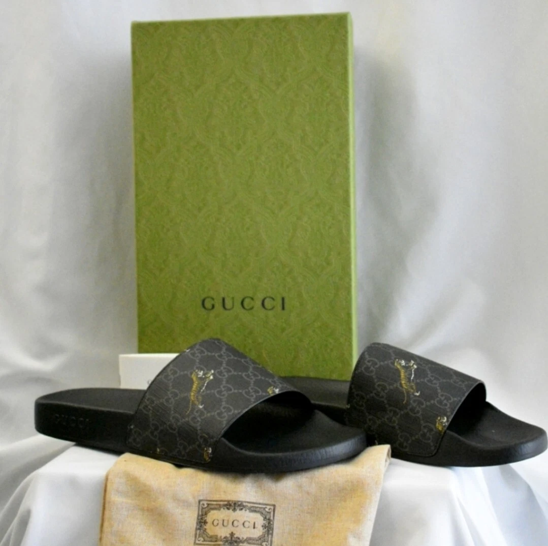 SANDALE HOMME GUCCI GG SUPREME TIGERS SLIDES GUCCI taille 10 dernière
