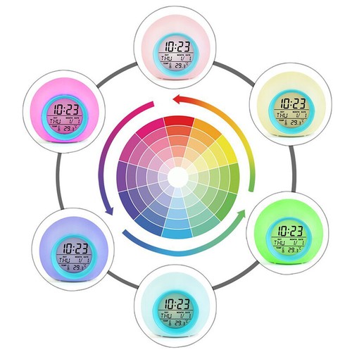 Digital Wake Clock for Kids, Sleep Training Clock with Night Light Temp Alarm - Picture 6 of 9