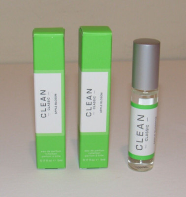 2 Clean Classic Apple Blossom Eau de Parfum 0.17 Oz 5 mL Each Perfume Rollerball