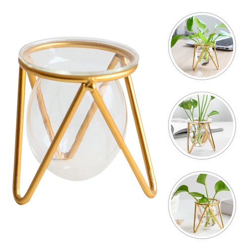 Flower Clear Vase Centerpiece Water Planting Pot Hydroponic Glass Vase and Rack - 第 2/12 張圖片