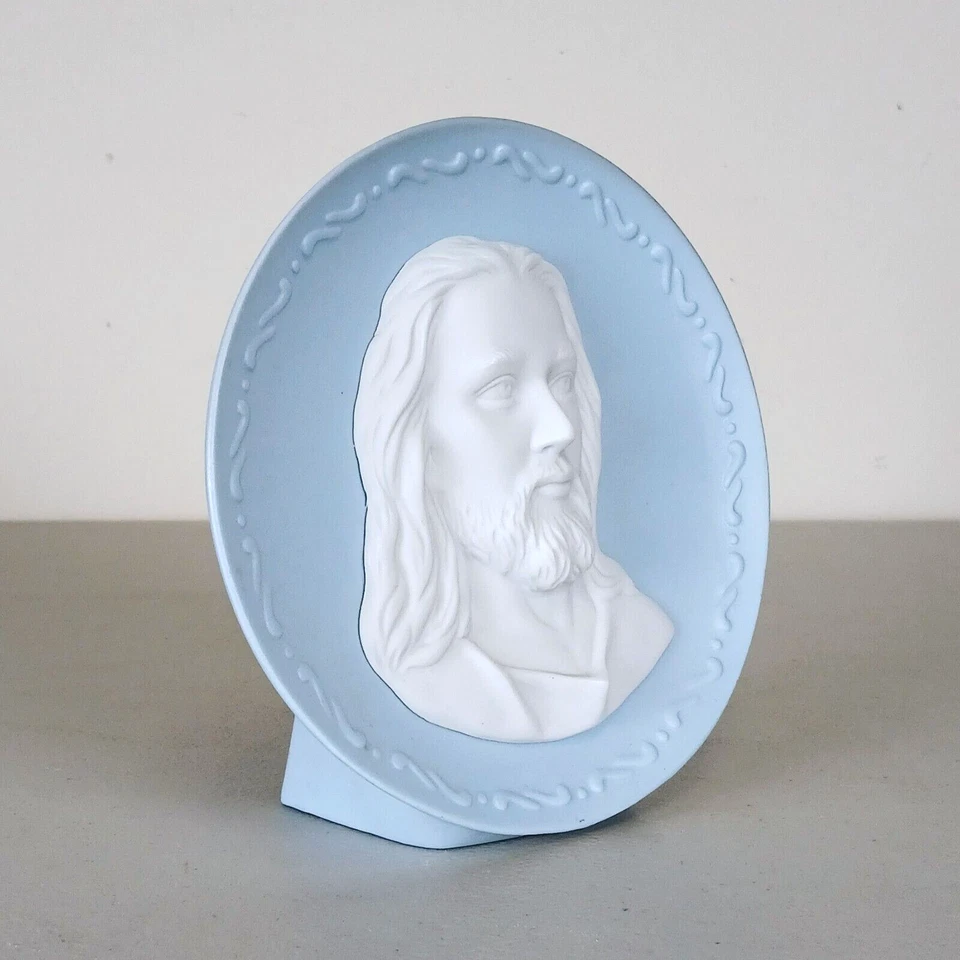 Lámpara de mesa Jesús con luz nocturna con luz de acento con cara brillante Foto 2 de 4