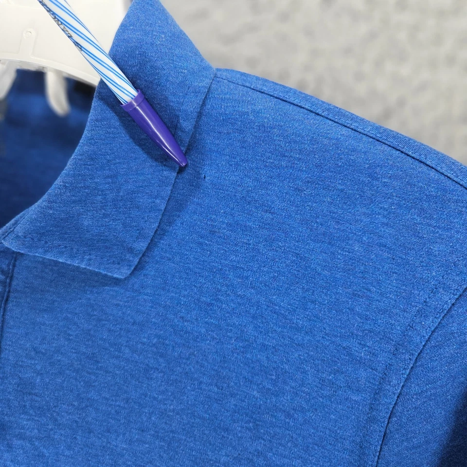 Camisa polo masculina Raffi grande azul algodão macio trabalho casual golfe rúgbi tamanho G - Imagem 4 de 4