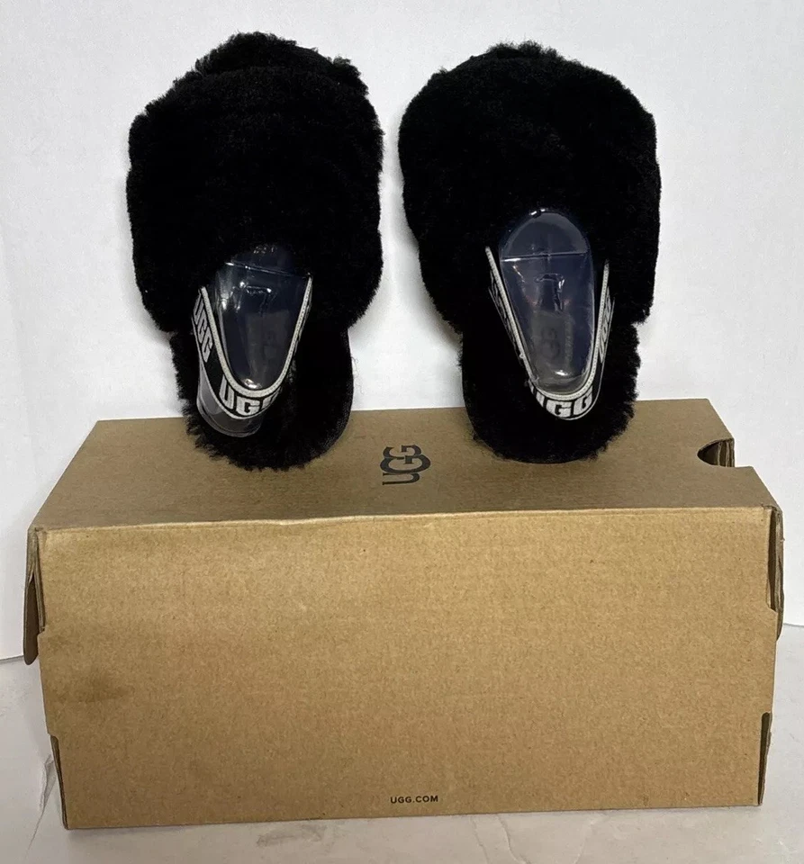 UGG Fluff Yeah Slide Marble Black 1123638T-BLK Toddler Size 7 - Image 3 of 4