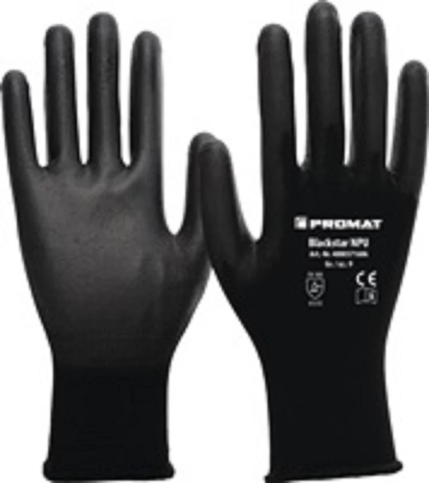 Handschuhe Blackstar NPU Gr.9 (XL) schwarz EN 388 PSA II Nyl.m.PU PROMAT