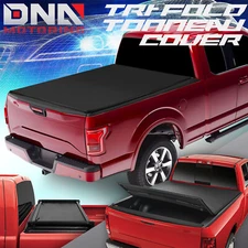 FOR 2015-2023 FORD F150 8' ADJUSTABLE TRI-FOLD SOFT TOP TRUNK BED TONNEAU COVER