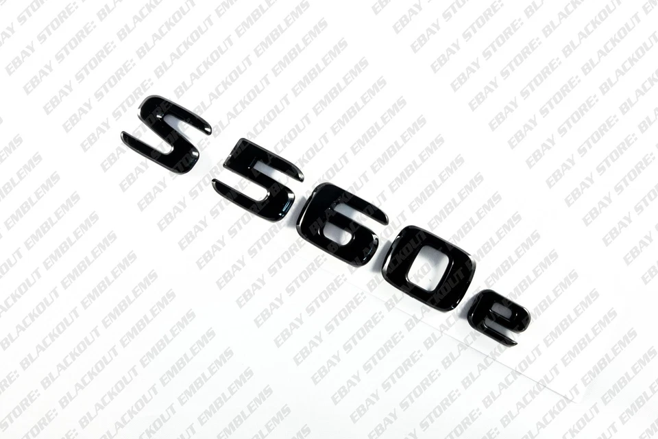 Insignias emblemas negros brillantes para Mercedes-Benz S560e W140 W220 W221 W222 W223 Foto 3 de 4