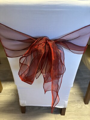 Burgunder Organza Hochzeit Schärpen, Schleifen Schärpen - Größe - 20 x 250 cm - Stck 65