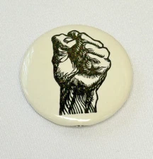 BLACK POWER FIST button -1969 Black Panther FRED HAMPTON Assassinated in Chicago