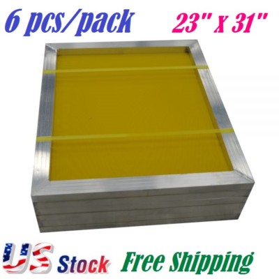 USA 6 PCS 23'' x 31'' Aluminum Silk Screen Printing Screens Frame 230 Yellow Mesh
