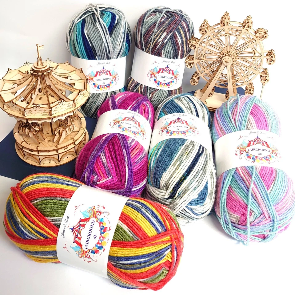 Self Striping Fairground DK Knitting Yarn James C Brett Variegated Acrylic 100g