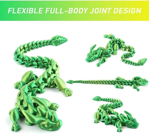 3D Printed Dragon Egg 12" Articulated Crystal Dragon Fidget Toy Figurine Decor - Picture 3 of 7