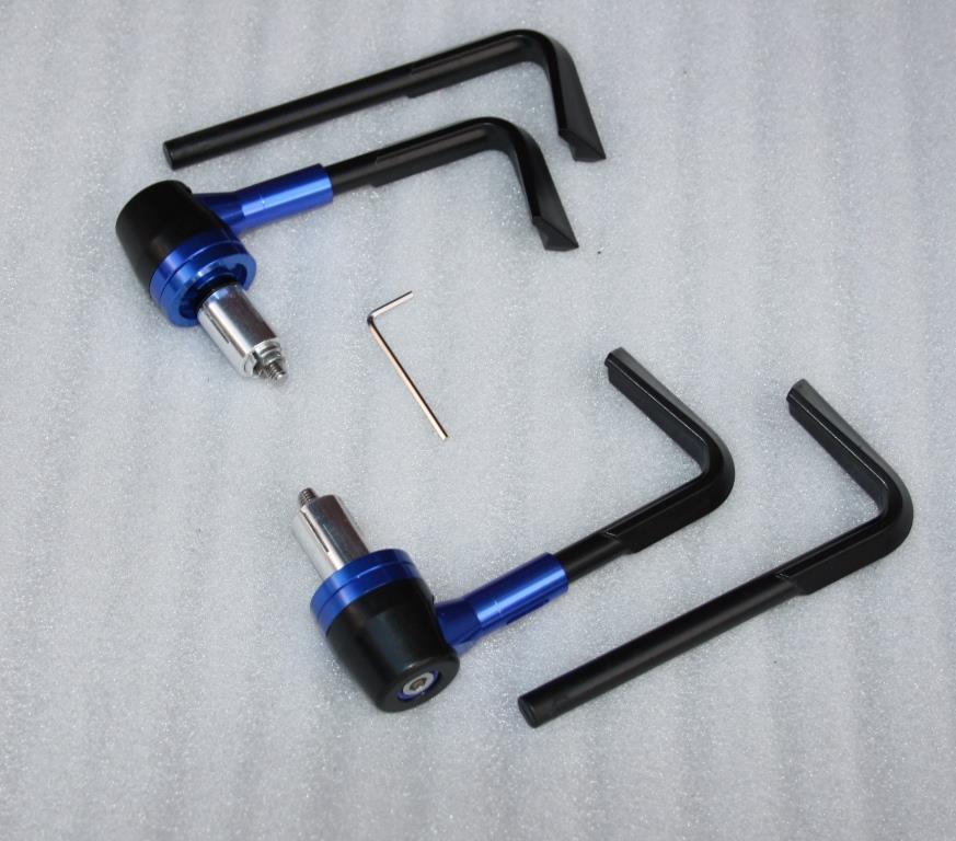Garde de protection Proguard bleu pour leviers de frein moto sportive avec embouts expansibles