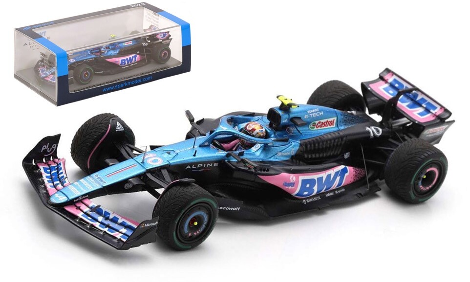 Spark S8565 Alpine Renault A523 7th Monaco GP 2023 - Pierre Gasly 1/43 Scale