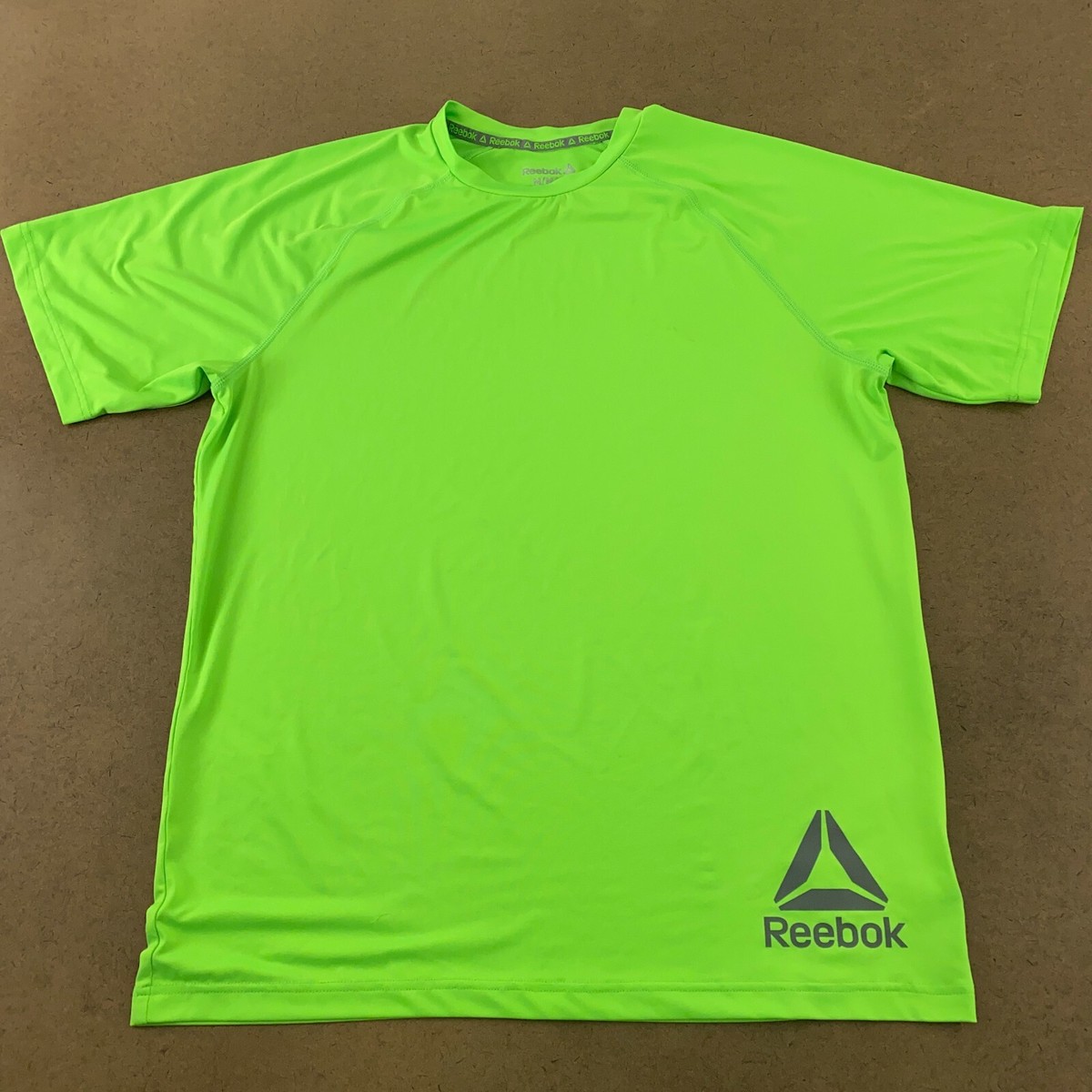Reebok Men's Size Medium Lime Green Reflective Logo Short
