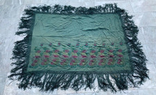 Antique Chinese Shawl,Silk Chinese Piano Shawl,Embroidered Chinese Shawl 3x4 ft