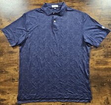 Peter Millar Shirt Men  s Size Large Skull Dead Print Polo Golf Blue