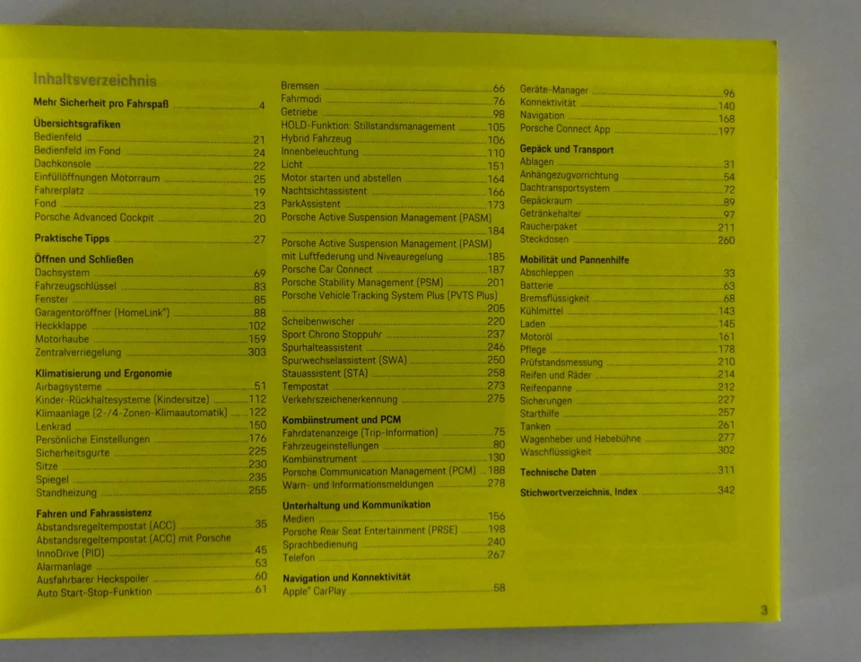 Betriebsanleitung / Handbuch | Porsche Panamera | Modelljahr 2018 | Stand 06/201 - Bild 2 von 4