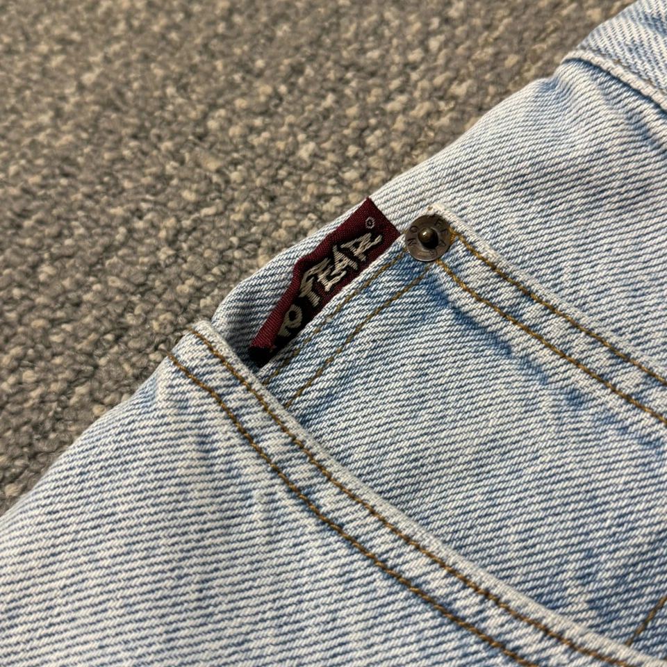 Pantalones Cortos Denim No Fear Vintage Lavado Ligero Sueltos Deshilachados Dobladillo Crudo Para Hombres 30 Y2K Patinador Foto 3 de 4