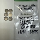 Lot of 5 Worn to Nicer Seated Liberty Half Dimes 1841-1875 90% Silver COBM-9517